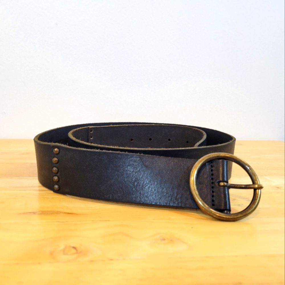 Levi's Black Belt with Gold Buckle